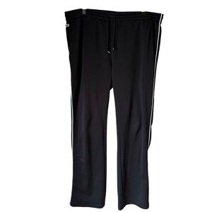 Lacoste Sport Mens Drawstring Track Pants White Ribbing Detail- Black Sz XXL